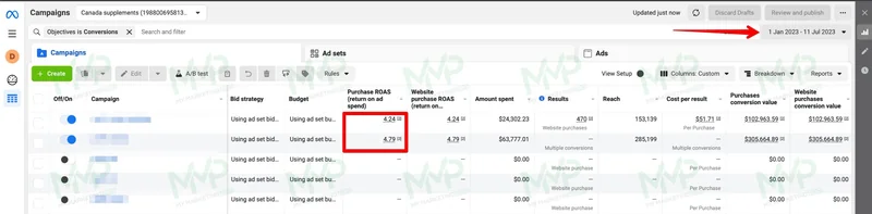 Supplement sales campaigns: original report evidence